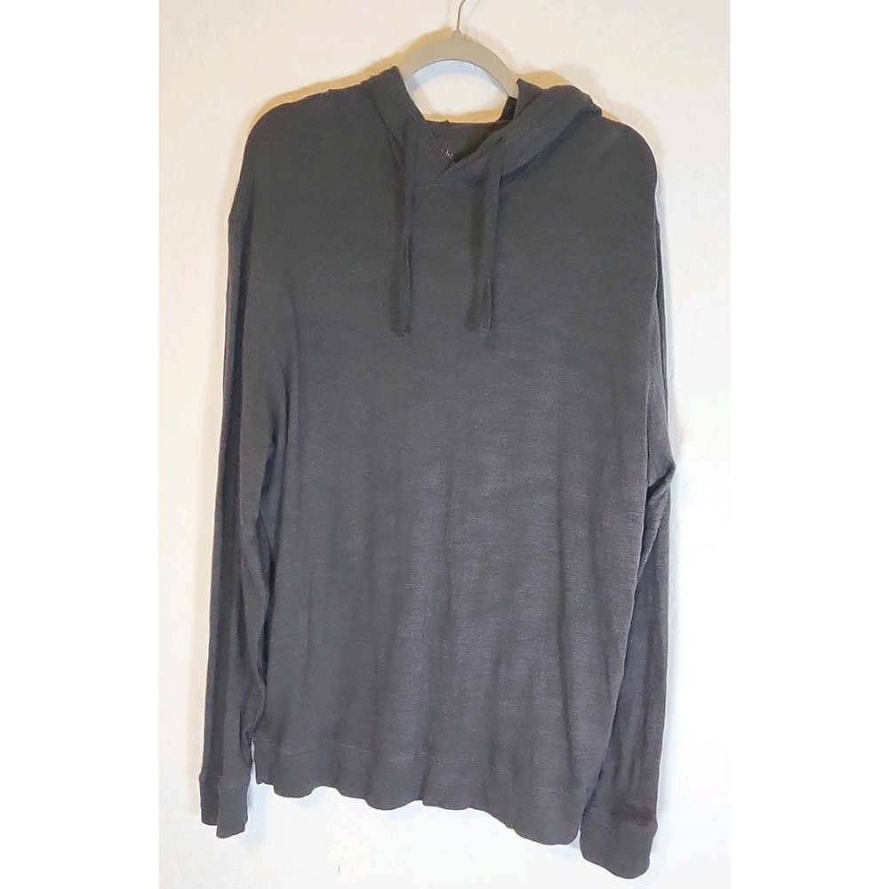 Faherty Grey Sunwashed Slub Knit Organic Cotton Hoodie